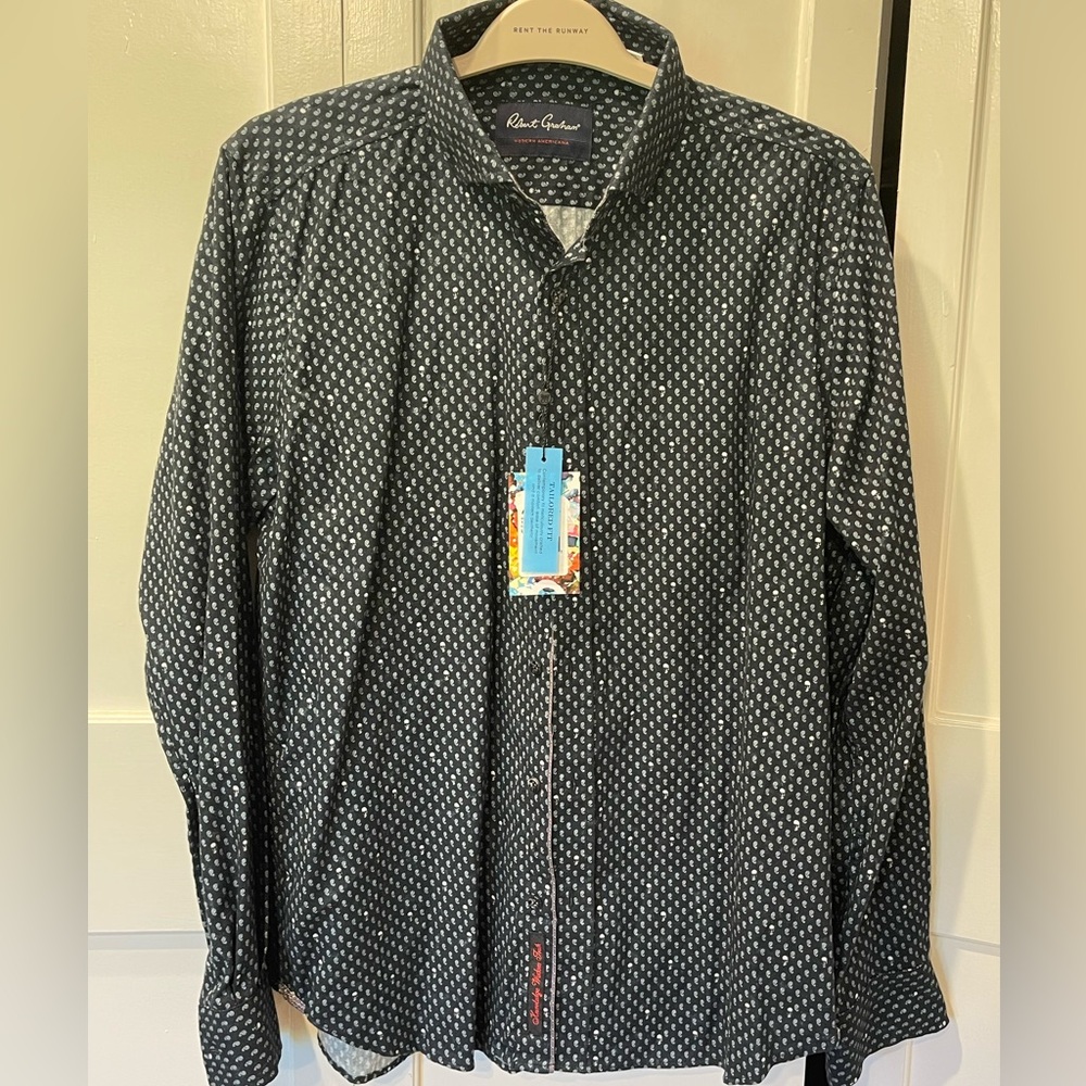Robert Graham Conifer Brushed Cotton Paisley Skull Print Button Down